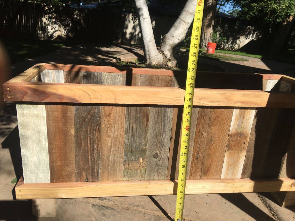 Reclaimed Lumber Planter Box, 4ft