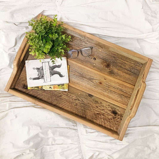 Rustic Wood Tray, Farm House Decor, Decorative Wooden Tray